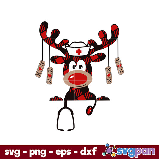 Christmas Nurse SVG, Christmas SVG, PNG DXF EPS Digital File.