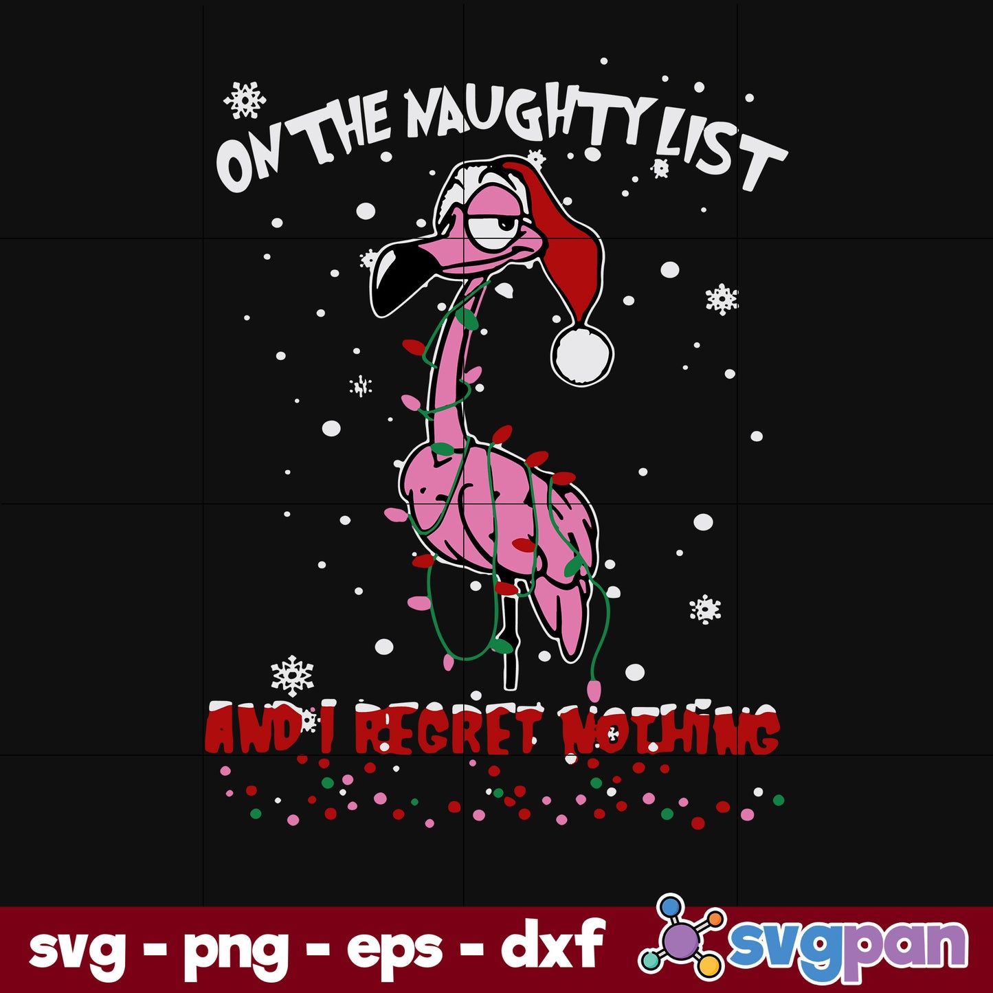 Flamingo Christmas On The SVG, Christmas SVG, PNG DXF EPS Digital File.