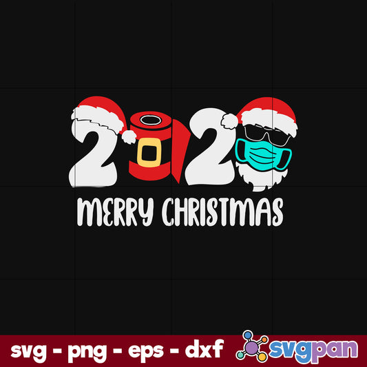 Merry Christmas 2020 Quarantine SVG, Christmas SVG, PNG DXF EPS Digital File.