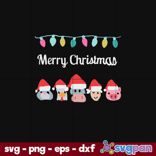 Merry Christmas Animal SVG, Christmas SVG, PNG DXF EPS Digital File.