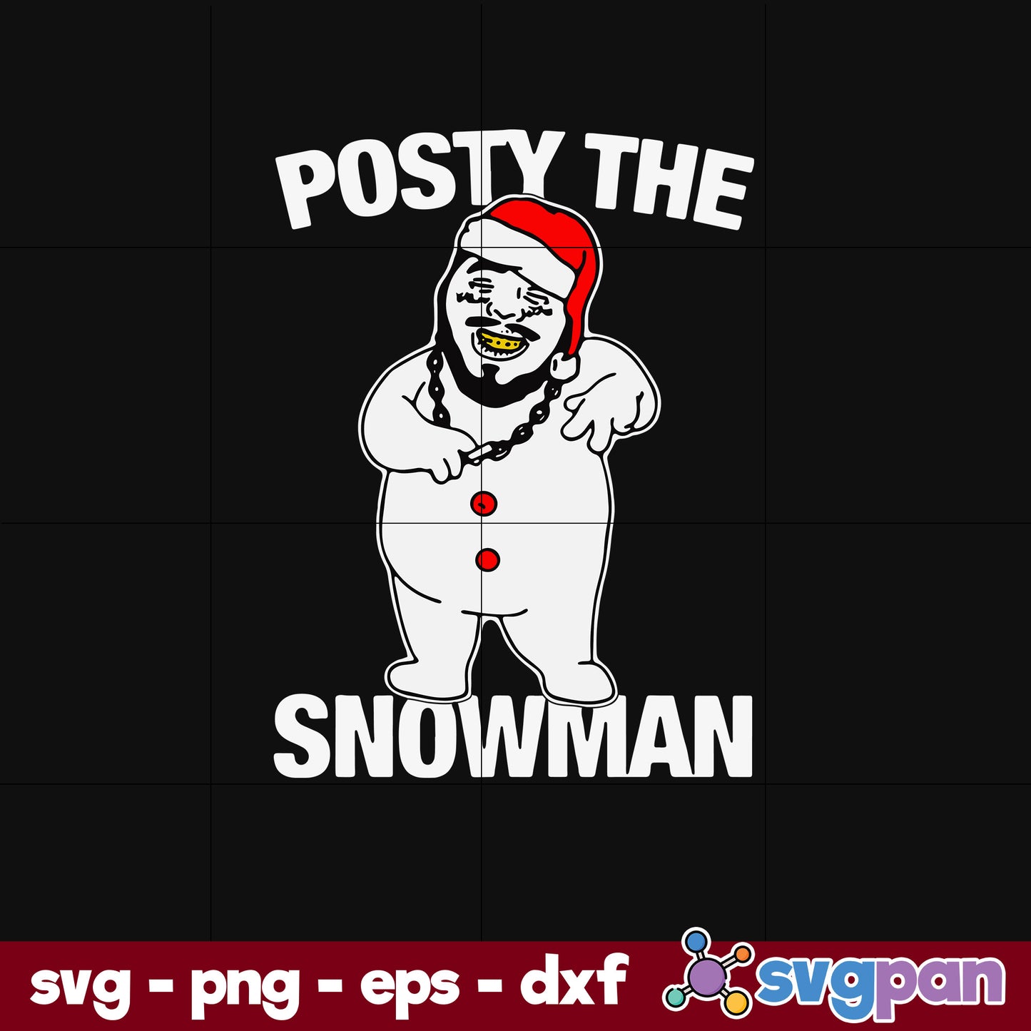 Posty The Snowman SVG, Christmas SVG, PNG DXF EPS Digital File.