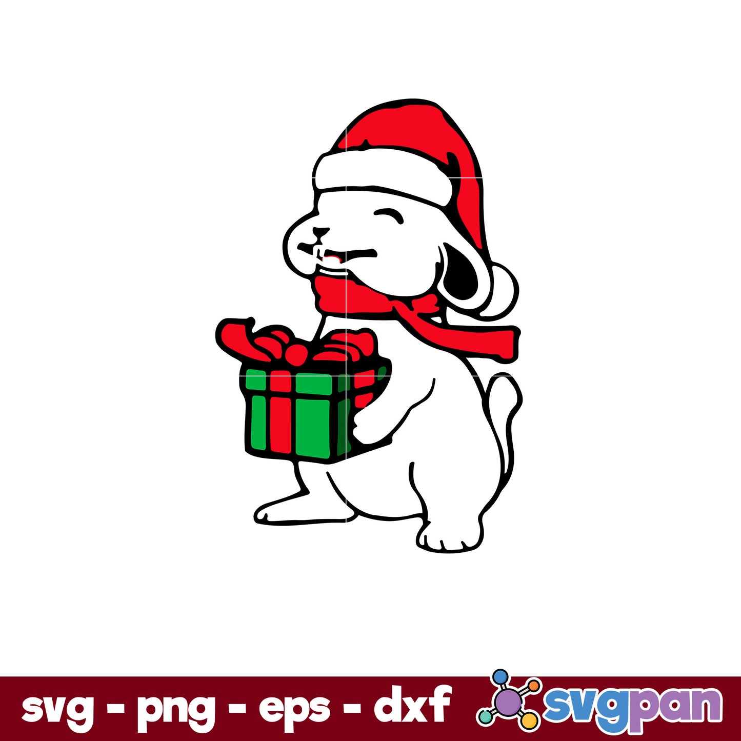 Rabbit Essential Santa Hello Christmas 2021 SVG, Christmas SVG, PNG DXF EPS Digital File.