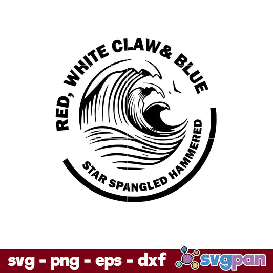 Red White Claw Blue SVG, Christmas SVG, PNG DXF EPS Digital File.