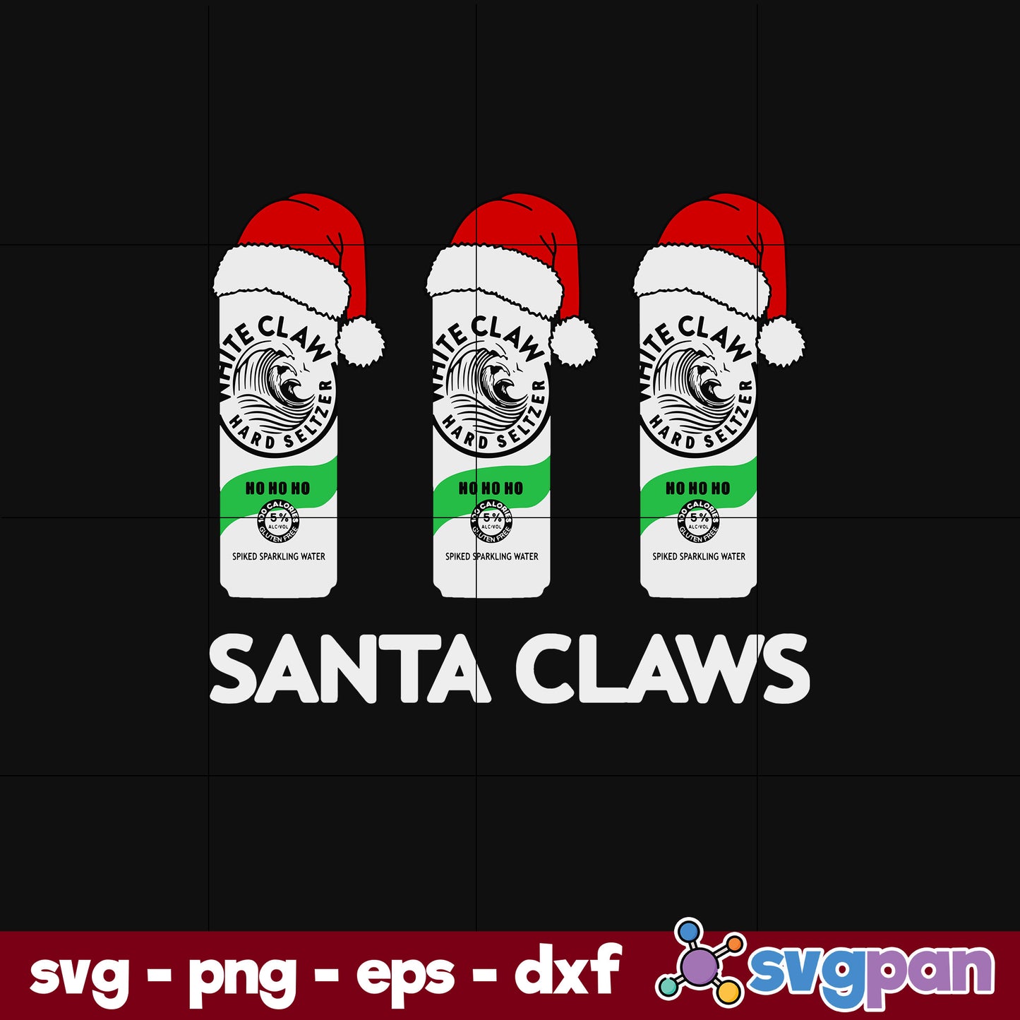 Santa Claws Cans SVG, Christmas SVG, PNG DXF EPS Digital File.