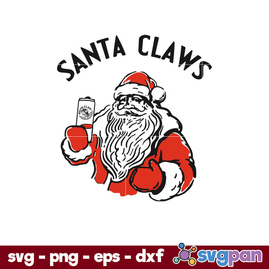 Santa Claws SVG, Christmas SVG, PNG DXF EPS Digital File.