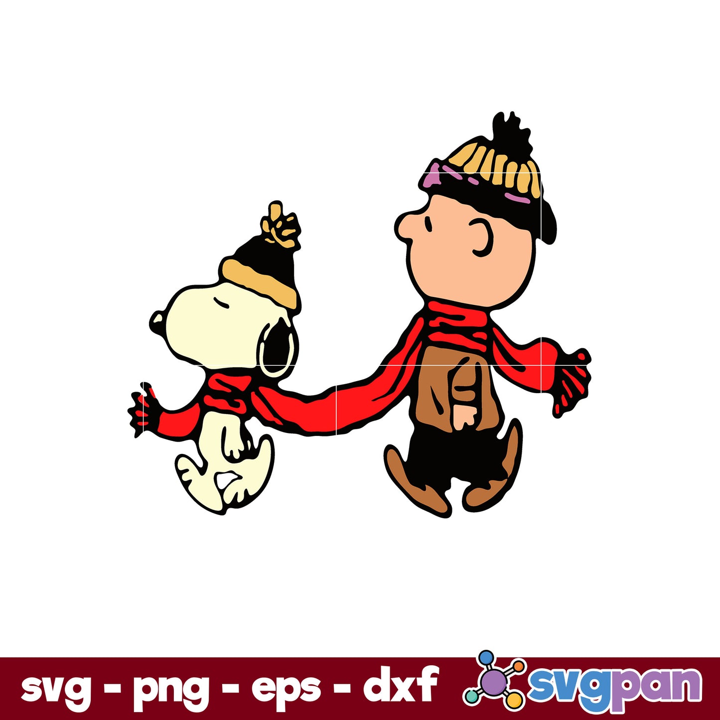 Snoopy And Charlie Brown Christmas SVG, Christmas SVG, PNG DXF EPS Digital File.