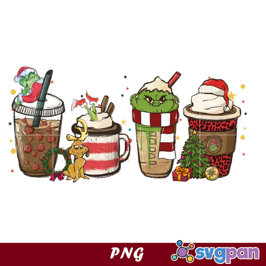 Grinch Coffee Drink PNG, Christmas Coffee PNG, Christmas Drink PNG