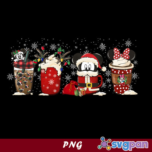 Mickey Christmas Coffee PNG, Mickey Christmas PNG, Christmas Coffee PNG