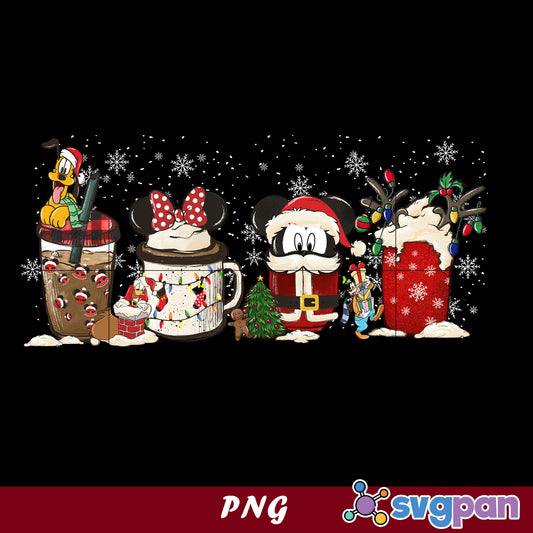 Mickey Minnie Christmas PNG, Merry Christmas Coffee PNG, Disney Christmas Coffee PNG.