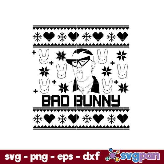 Bad Bunny SVG, Bad Bunny Rapper SVG, PNG, DXF, EPS Digital.