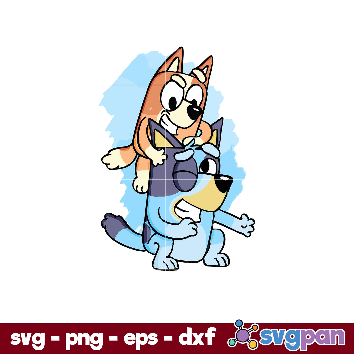 Bluey And Bingo Fight SVG, Bluey SVG, Cartoon SVG PNG DXF EPS File.