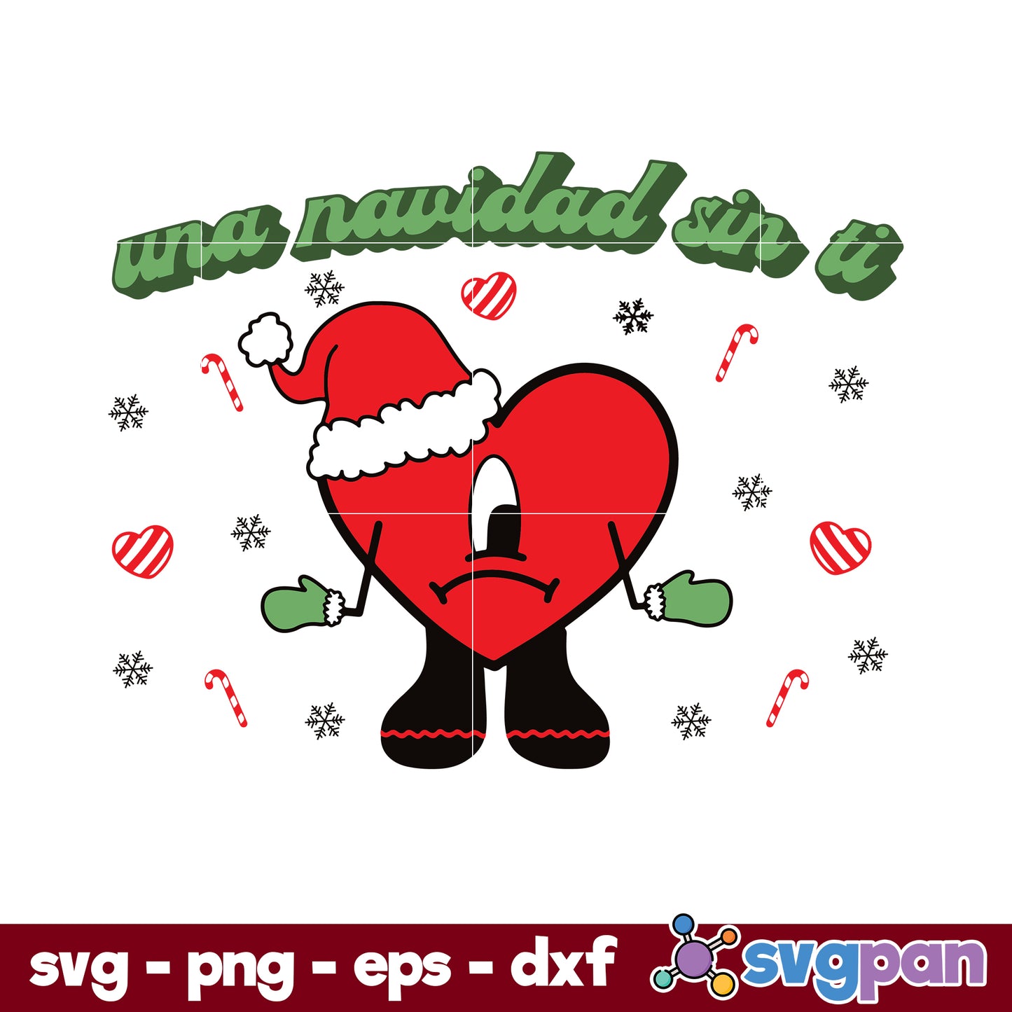 Una Navidad Sin Ti SVG, Sin Ti Bunny Christmas SVG, Christmas SVG.