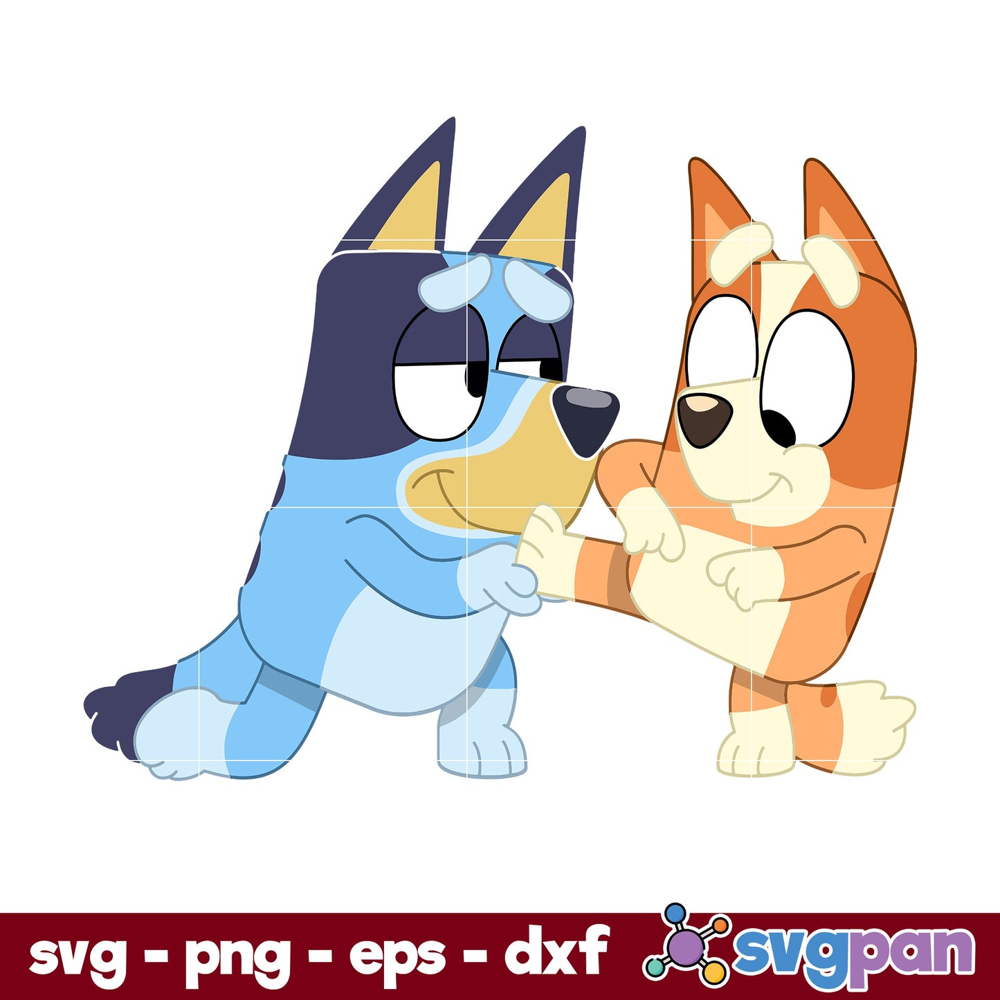 Bluey Dog And Bingo Dog SVG, Bluey SVG, Cartoon SVG File.