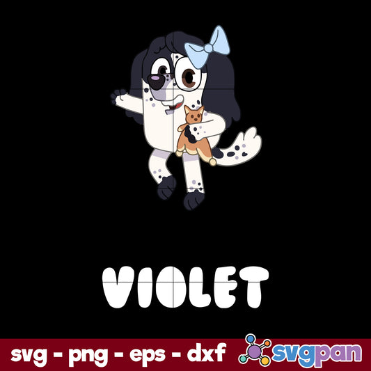 Violet Bluey SVG, Bluey SVG, Cartoon SVG PNG DXF EPS Digital File.