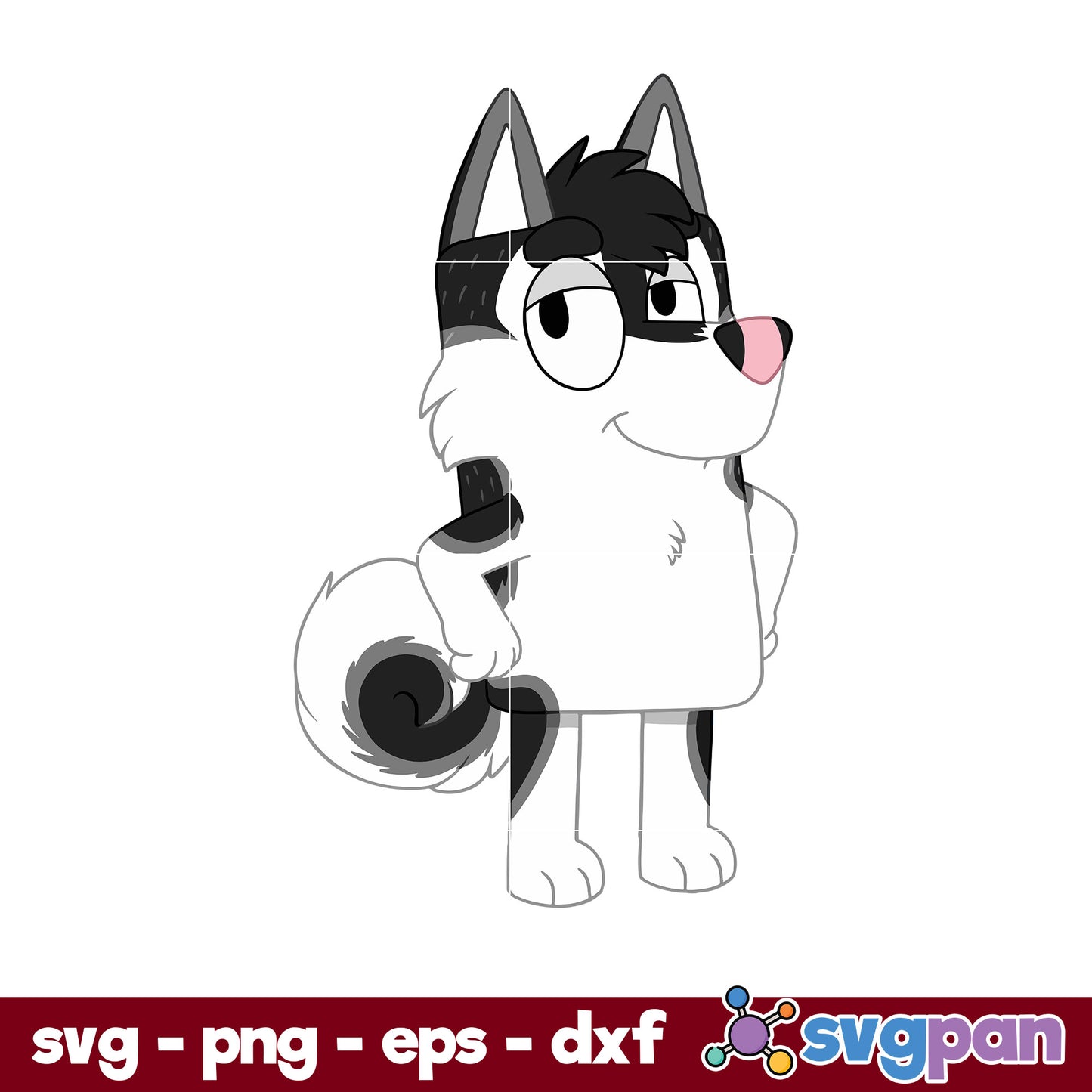 Latch Fox Bluey Outline SVG, Bluey SVG, Cartoon SVG PNG DXF EPS File.