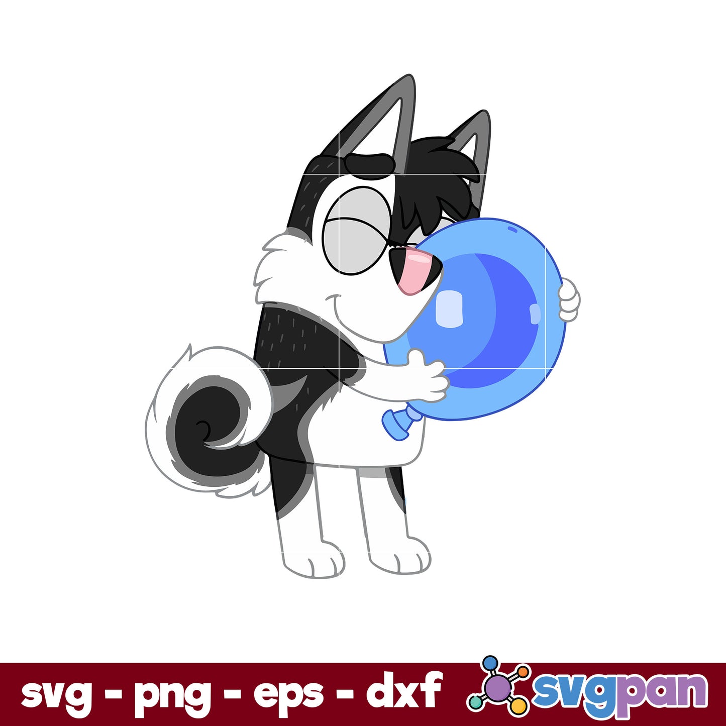 Bluey Latch Fox Balloon SVG, Bluey SVG, Cartoon SVG PNG DXF EPS Digital File.