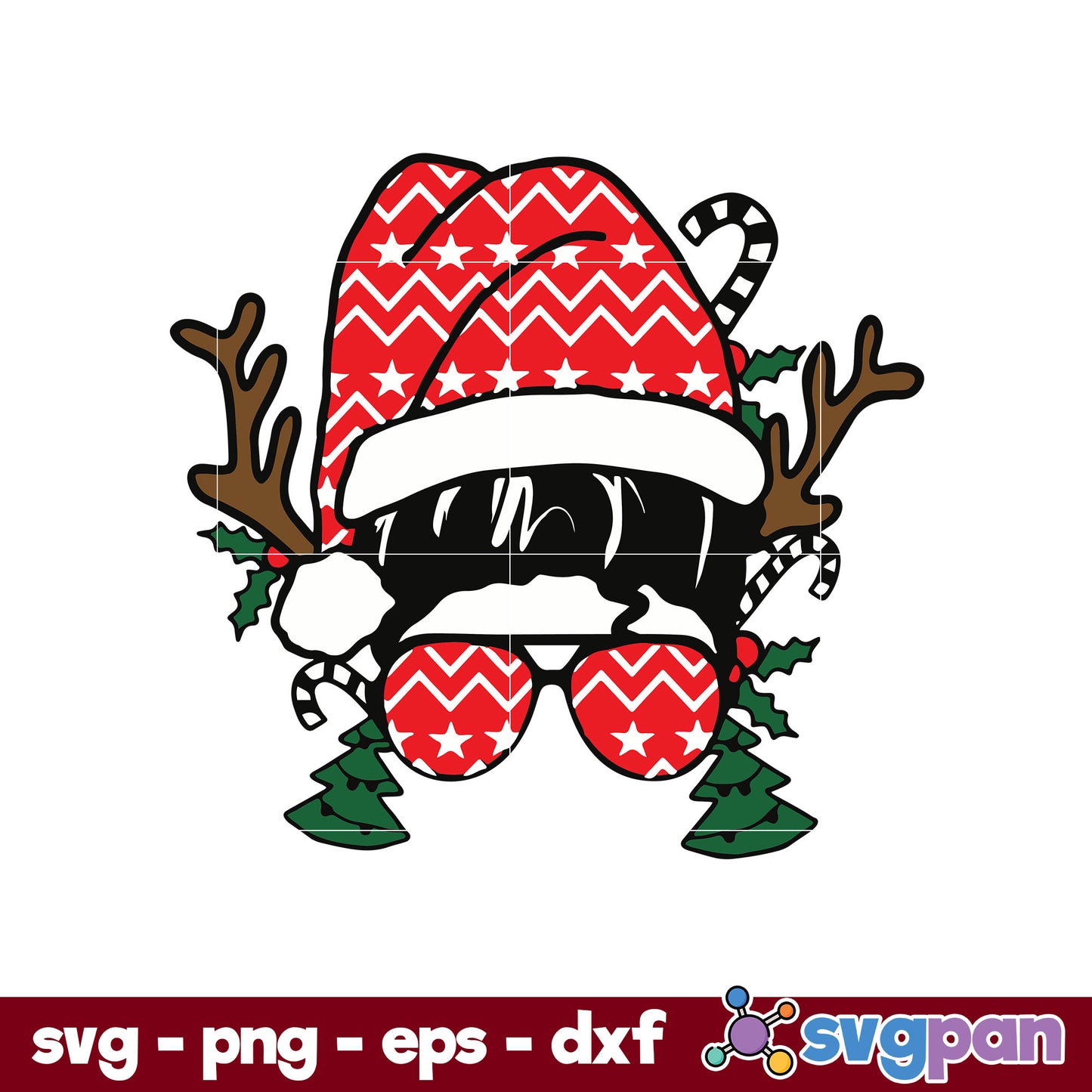 Christmas Cute Messy Hat Women SVG, Christmas SVG PNG DXF EPS.