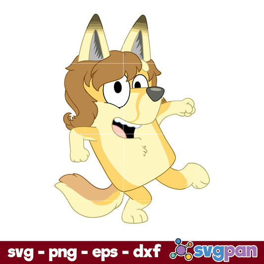 Bluey Scruffy Fen Cat SVG, Bluey SVG, Cartoon SVG PNG DXF EPS Digital File.