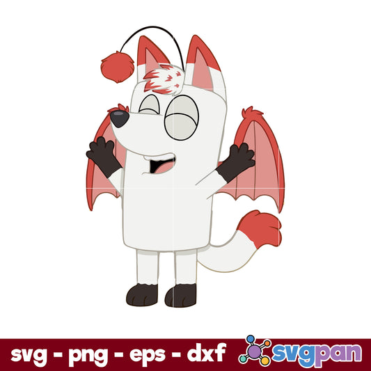 Bluey Heeler Moogle Fox SVG, Bluey SVG, Cartoon SVG File.