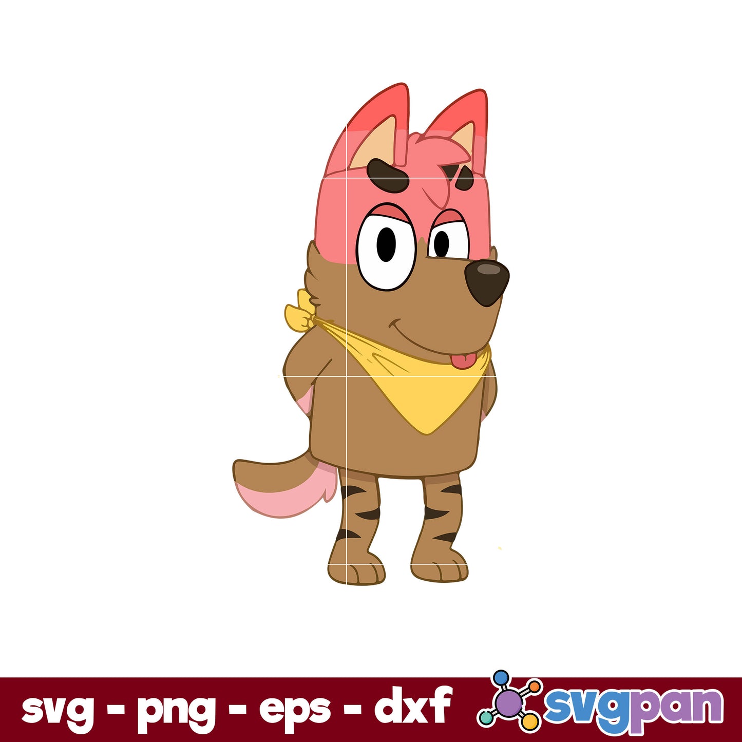 Bluey Pink fox SVG, Bluey SVG, Cartoon SVG PNG DXF EPS File.