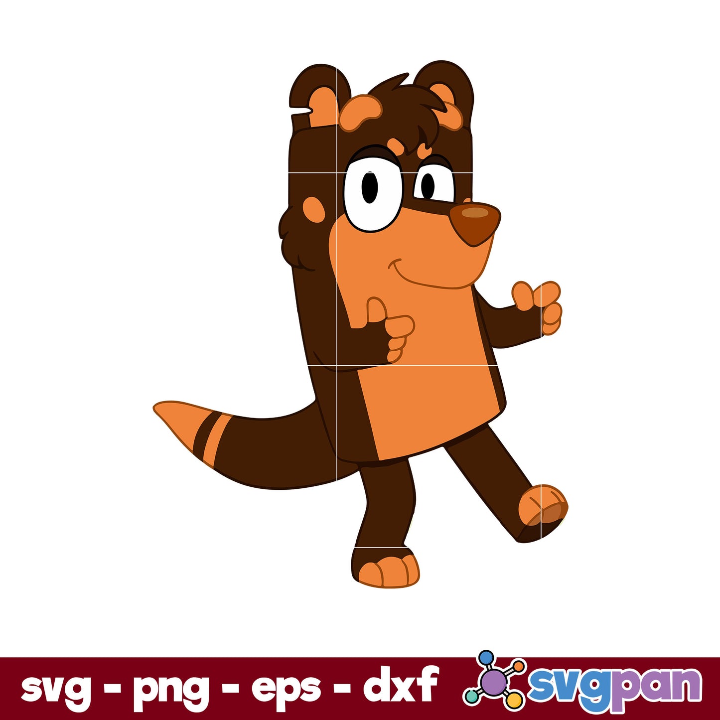 Bluey Fox Cartoon SVG, Bluey SVG, Cartoon SVG PNG DXF EPS Digital File.