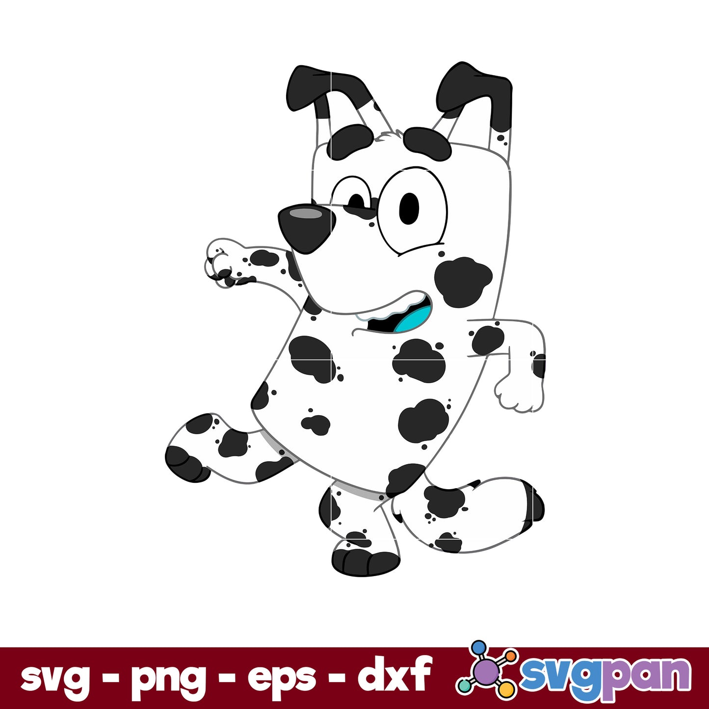 Bluey Dalmatian SVG, Bluey SVG, Cartoon SVG PNG DXF EPS Digital File.