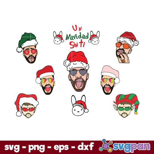 Un Navidad Sin Ti SVG, Bad Bunny Christmas SVG, Christmas SVG.