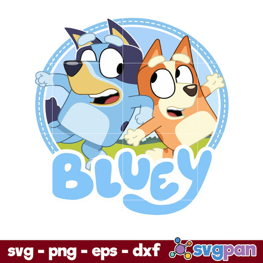 Bluey and Bingo Cartoon SVG, Bluey SVG, Cartoon SVG PNG DXF EPS File.