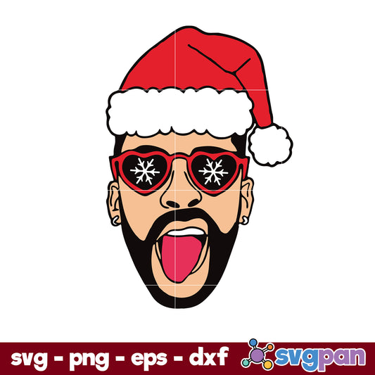 Bad Bunny Christmas SVG, Christmas SVG, PNG DXF EPS Digital File.