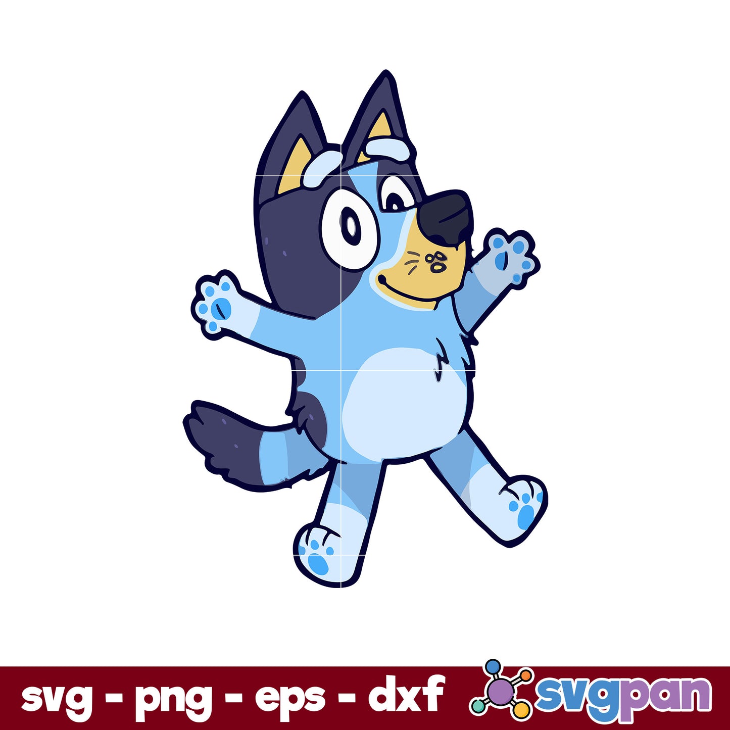 Cartoon Bluey Dog SVG, Bluey SVG, Cartoon SVG PNG DXF EPS File.