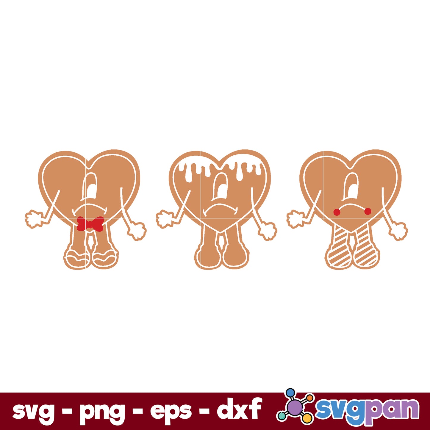 Ginger Heart Bunny Christmas SVG, Bad Bunny Christmas SVG.