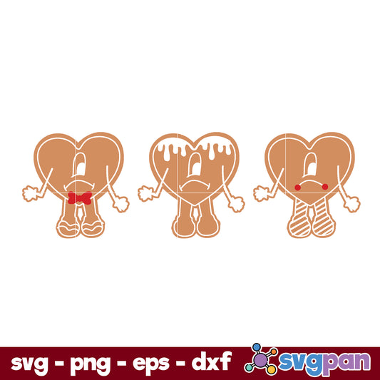 Ginger Heart Bunny Christmas SVG, Bad Bunny Christmas SVG.