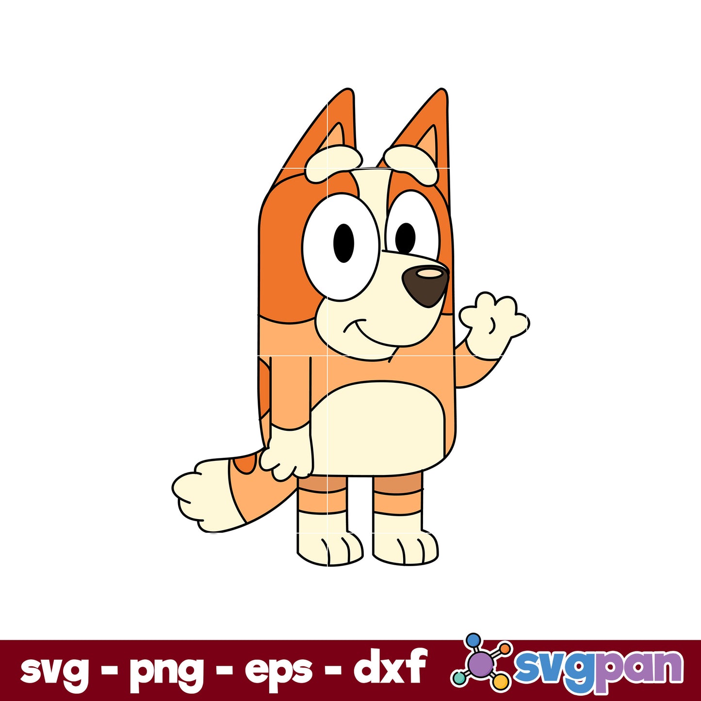 Bingo Dog SVG, Bluey SVG, Cartoon SVG PNG DXF EPS Digital File.