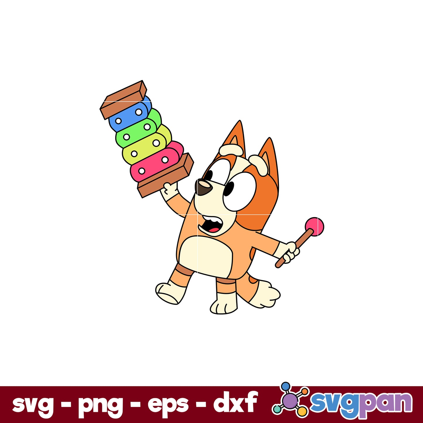 Bingo Heeler Dog SVG, Bluey SVG, Cartoon SVG PNG DXF EPS Digital File.