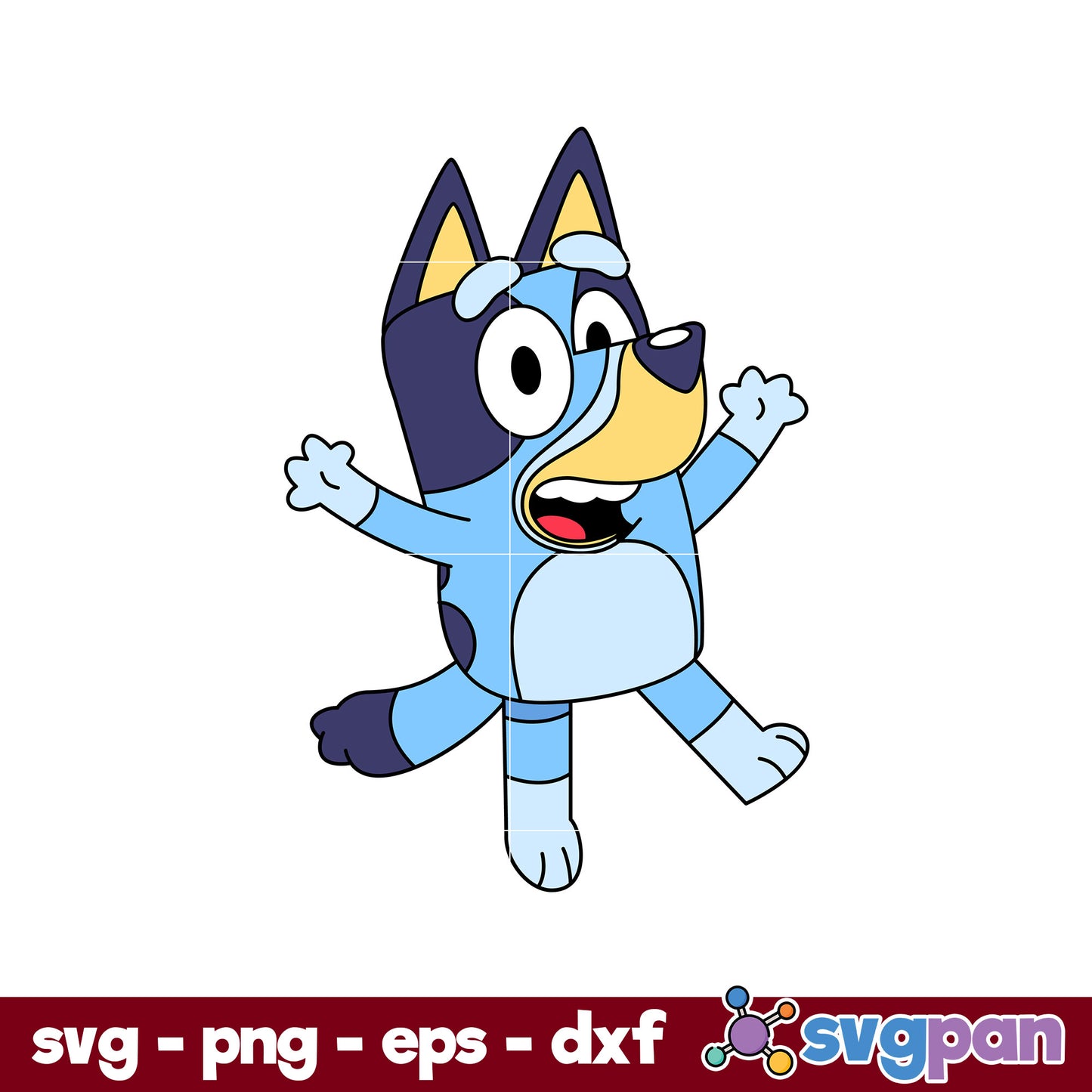 Bluey Dog Puppy SVG, Bluey SVG, Cartoon SVG PNG DXF EPS File.