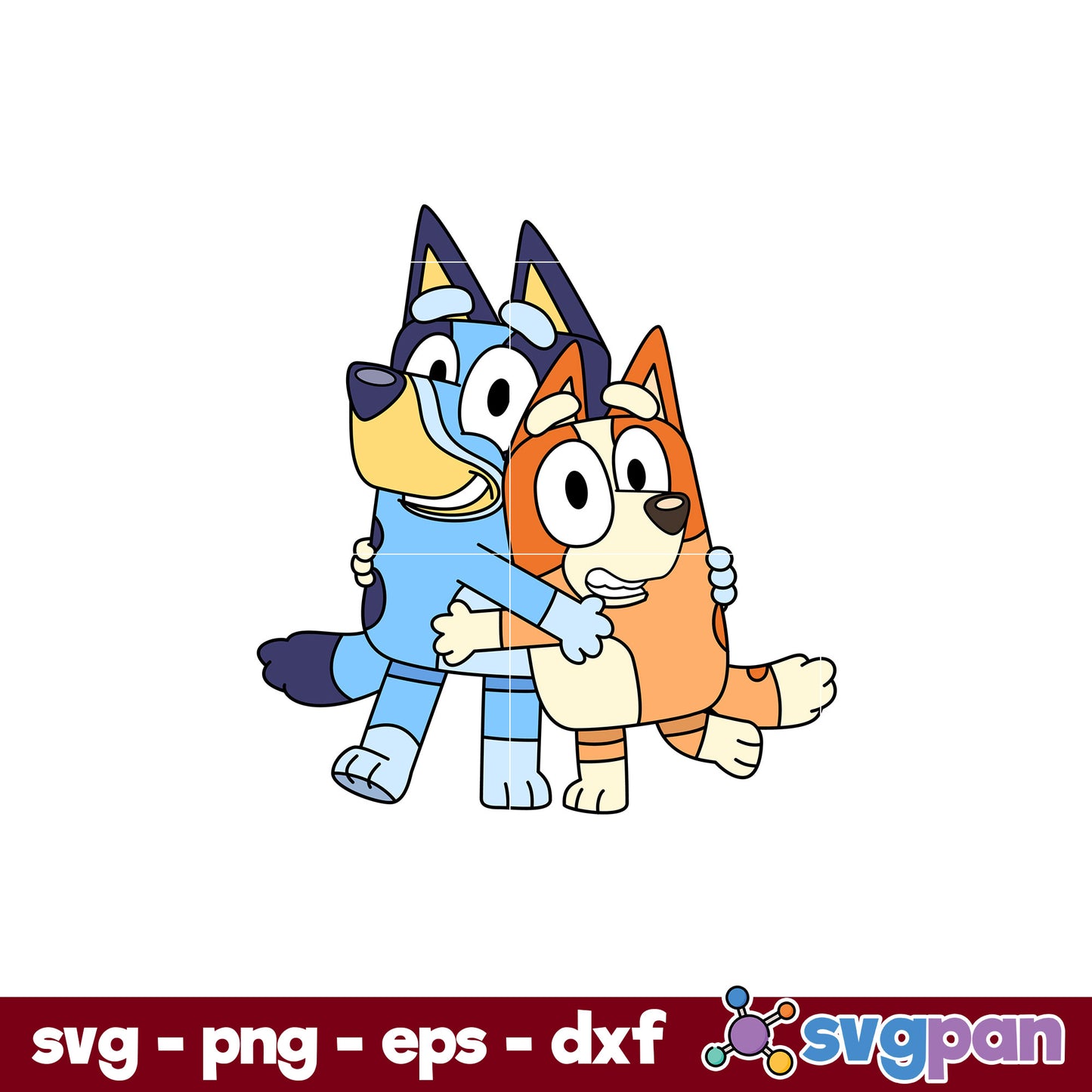 Bluey And Bingo Heeler Puppy Dog SVG, Bluey SVG, Cartoon SVG File.