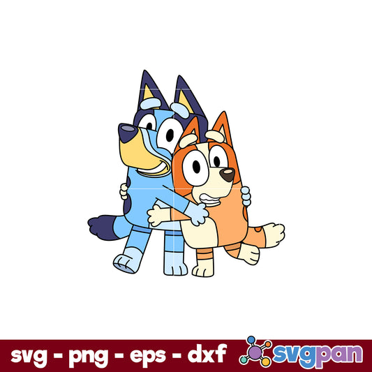 Bluey And Bingo Heeler Puppy Dog SVG, Bluey SVG, Cartoon SVG File.