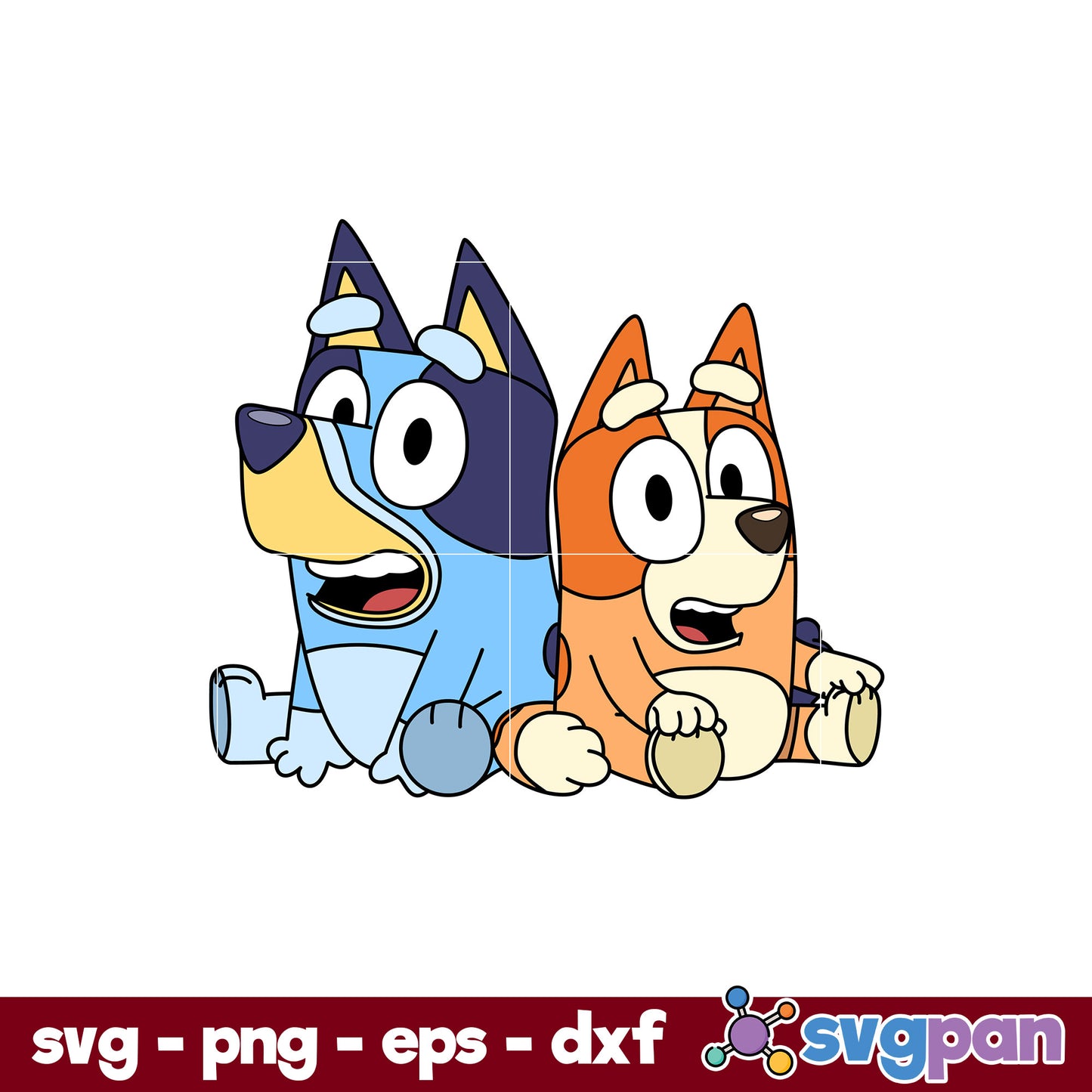 Bluey And Bingo Heeler Dog SVG, Bluey SVG, Cartoon SVG File.