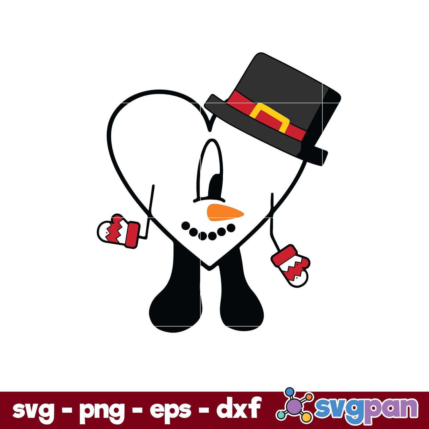 Bad Bunny Heart Snowman SVG, Bad Bunny Christmas SVG, Christmas SVG.