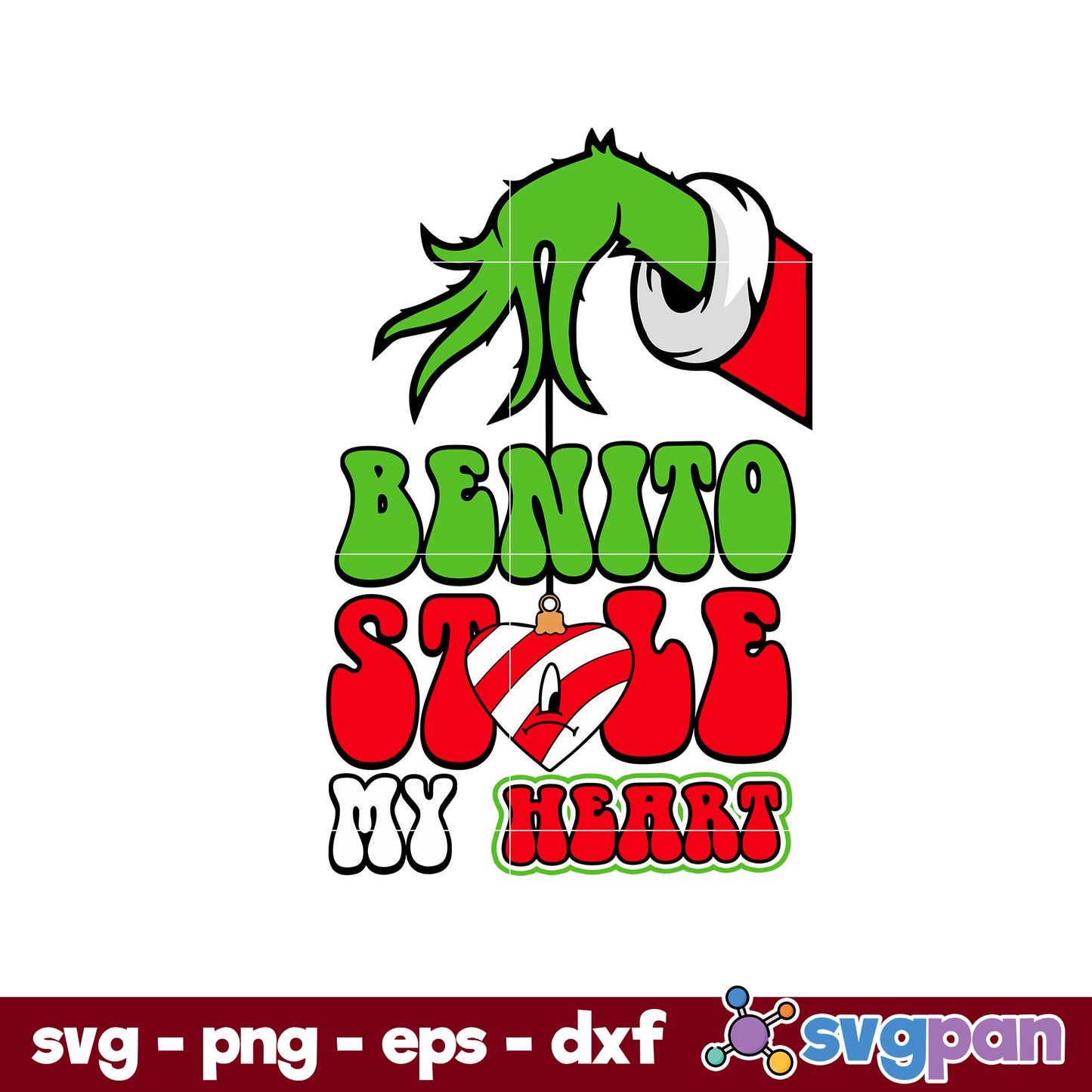 Benito Stick My Heart SVG, Grinch Bunny Christmas SVG.