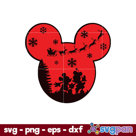 Mickey And Minnie Christmas SVG, Christmas SVG PNG DXF EPS File.