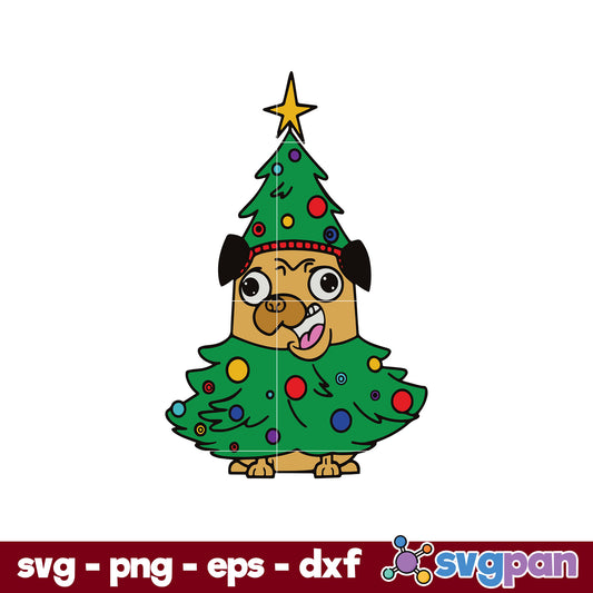 Doggy Christmas Dog Xmas Christmas Tree SVG, Christmas SVG File.