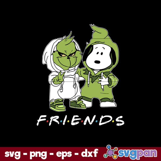 Snoopy and Grinch Friend Christmas SVG, PNG, DXF, EPS File.