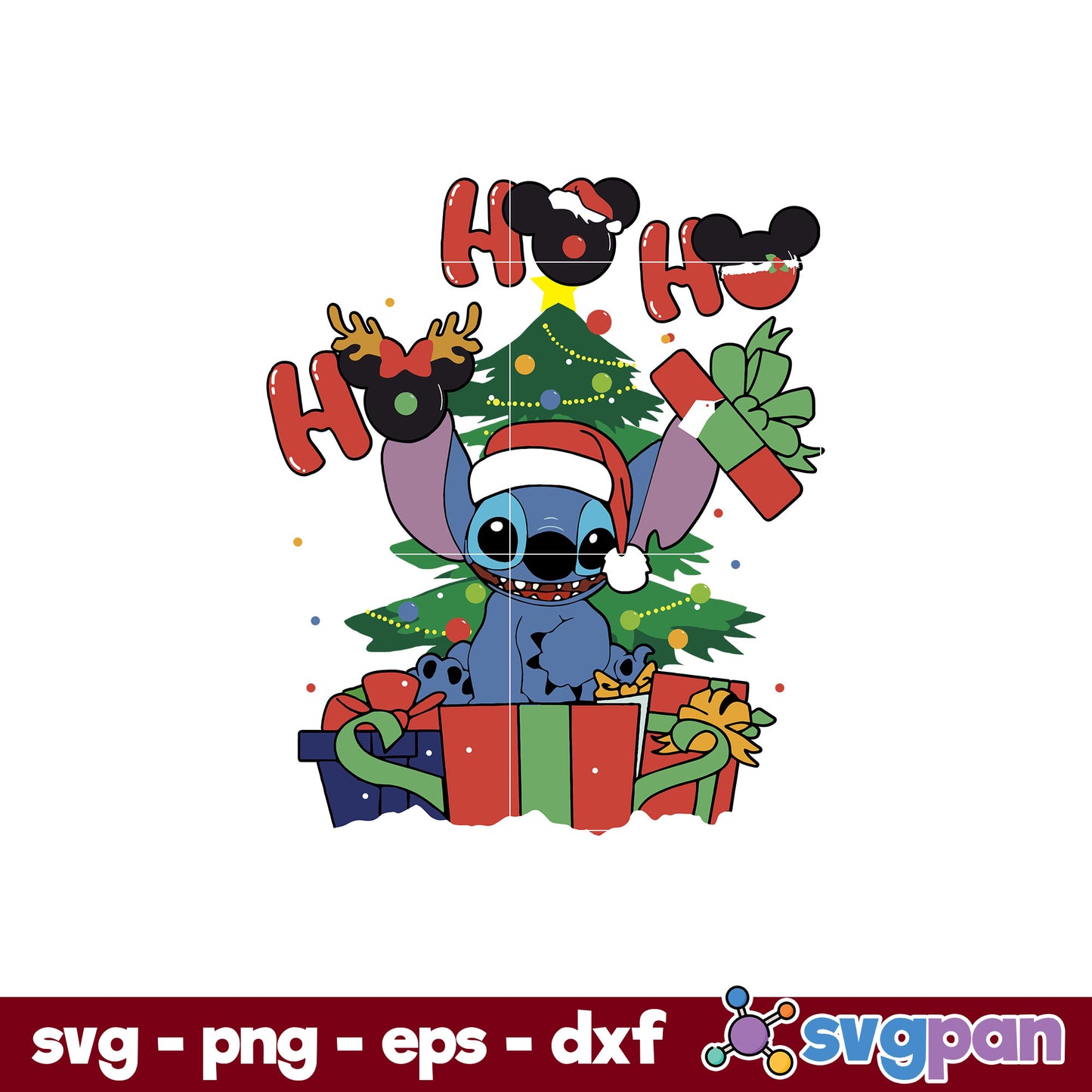 HO HO HO Stitch Christmas SVG, Christmas SVG, PNG, DXF, EPS File.