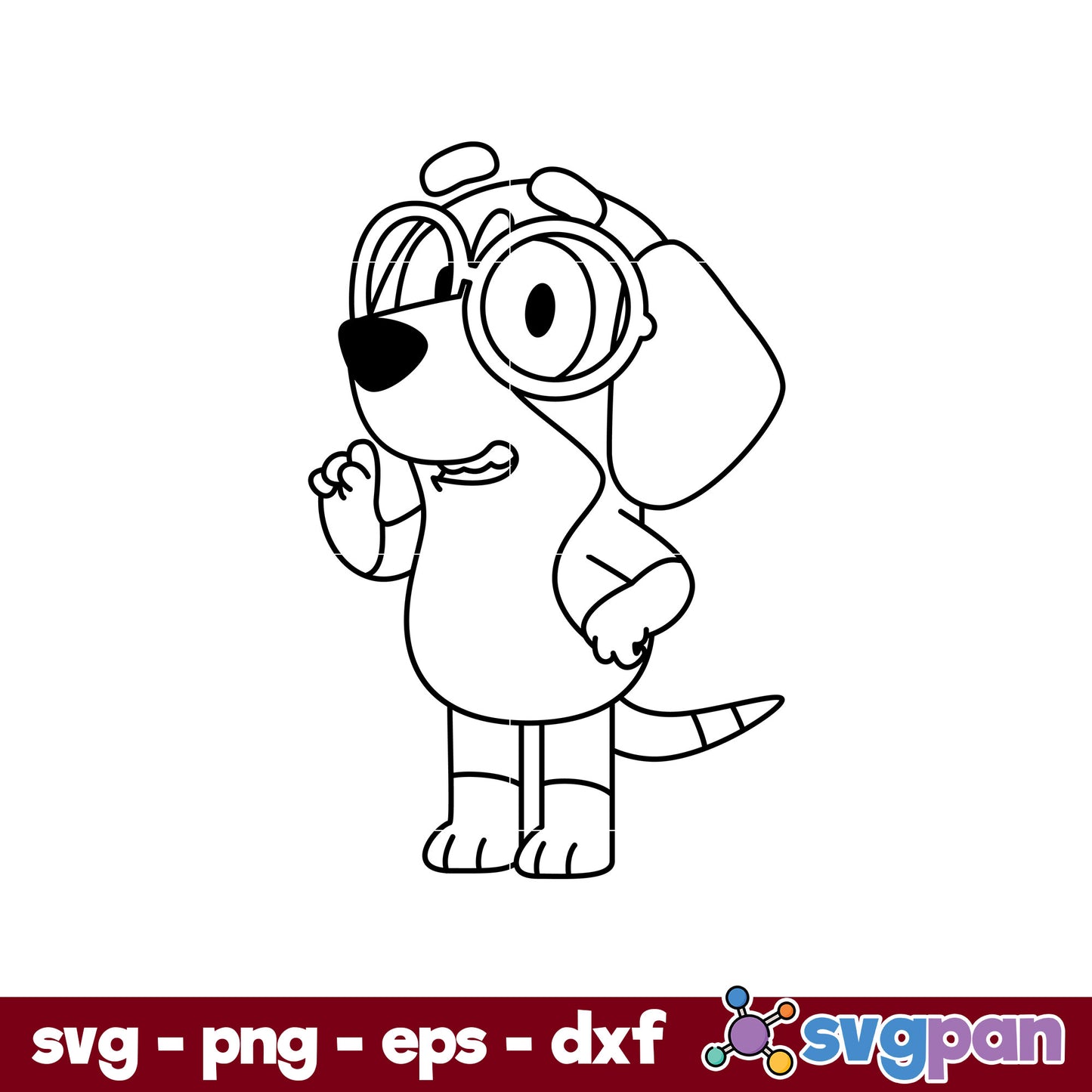 Honey Bluey Dog Outline SVG, Bluey SVG, Cartoon SVG Digital File.