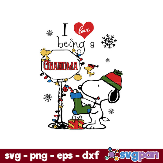 I Love Being Grandma Snoopy Christmas SVG, Christmas SVG PNG DXF EPS File.