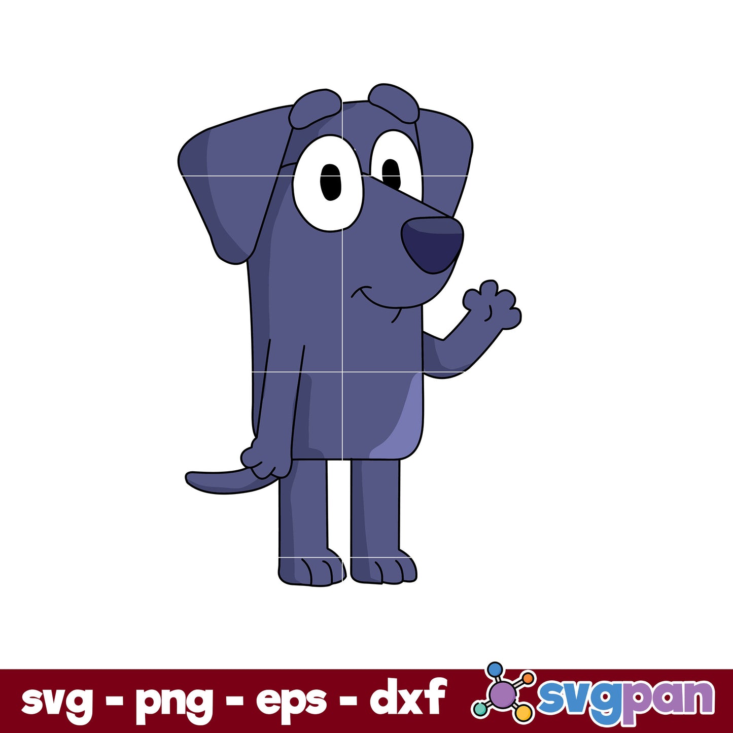 Jean Luc Bluey SVG, Bluey SVG, Cartoon SVG PNG DXF EPS File.