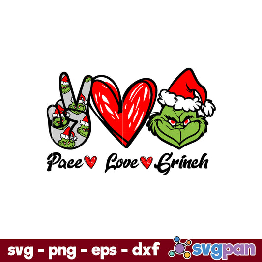 Peace Love Grinch Christmas SVG, Christmas SVG, PNG, DXF, EPS File.
