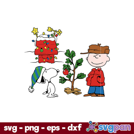 Snoopy Merry Christmas SVG, Charlie Brown Christmas SVG, PNG, DXF, EPS File.