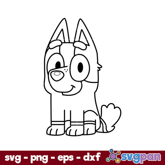 Socks Bluey Outline SVG, Bluey SVG, Cartoon SVG PNG DXF EPS Digital File.